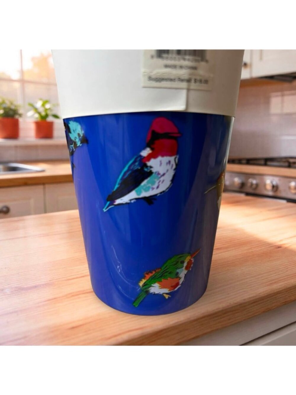 Vera Bradley 24 oz Travel Tumbler Mini Tody Birds Blue Cup Straw NWT Retired - Picture 3 of 6